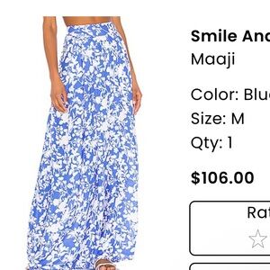 Maaji White and Blue Maxi Skirt